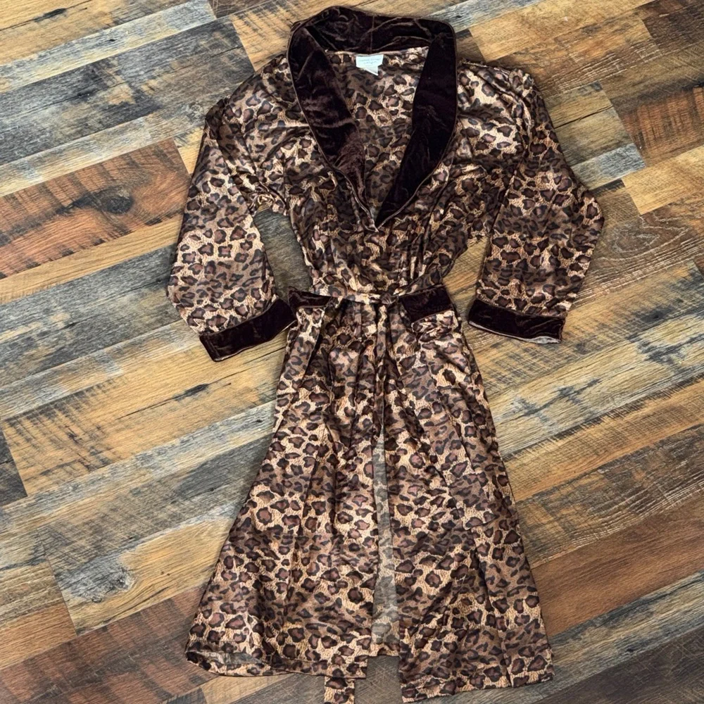 Vintage Amanda Stewart Leopard Print Robe / Duster – Size M luxury look - Picture 1 of 9